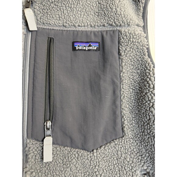 VTG Men’s Patagonia Retro X Pile Fleece Sherpa Like  Gray Zip Up Hiking Vest XL - Picture 6 of 9